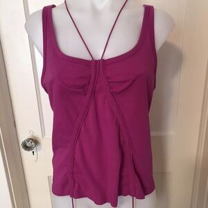 Alexander Wang Top Criss Cross Front Back Pink Fushsia Sleeveless Size Small NWT
